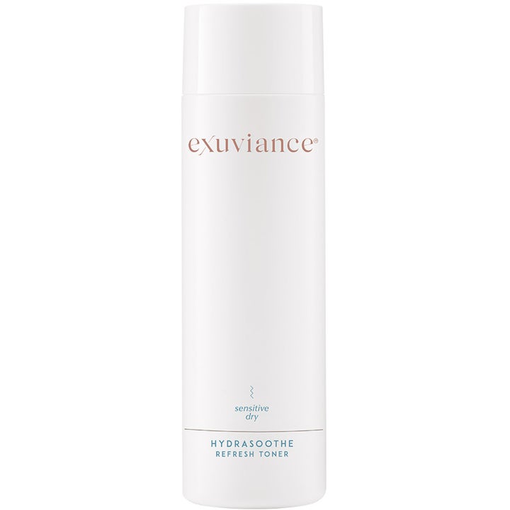 Exuviance HydraSoothe Refresh Toner 200 ml beroligende ansiktsvann i hvit sylindrisk flaske med rosegull logo