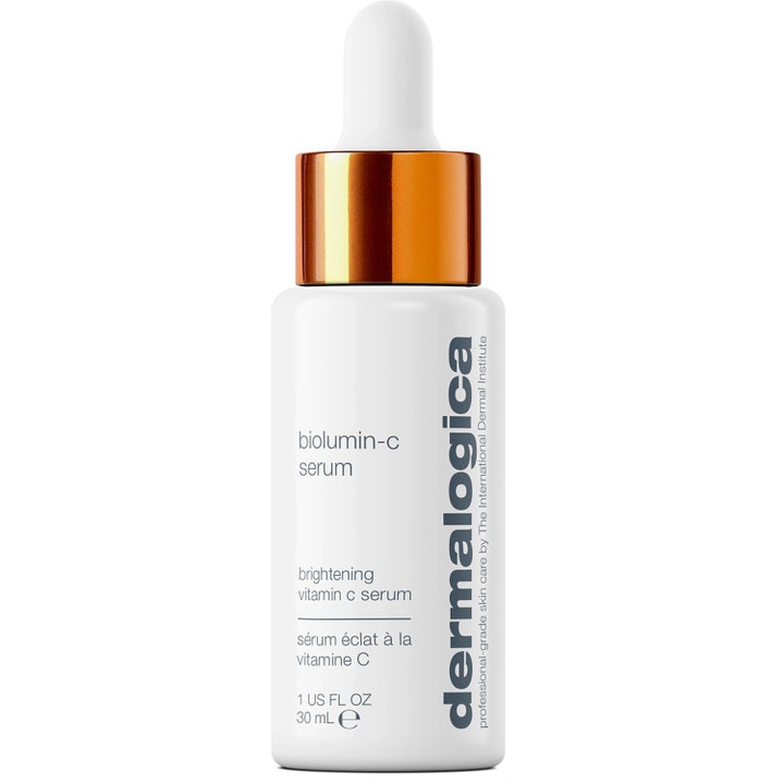 Dermalogica BioLumin-C Serum 30 ml opplysende vitamin C-serum som gir glød i hvit flaske med bronsefarget krage