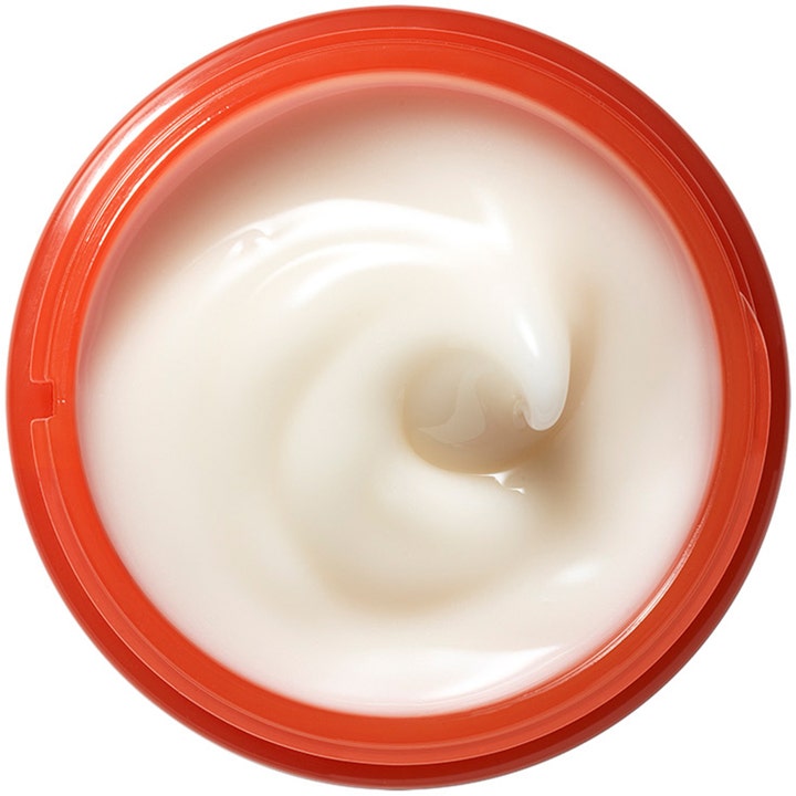 Origins Ginzing Energizing Gel Face Cream 50 ml ansiktskrem med koffein i en oransje krukke med kremet geltekstur
