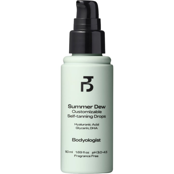 Bodyologist Summer Dew 50 ml selvbruning som gir glød i lysegrønn flaske med svart pumpe