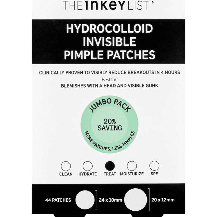 The Inkey List Hydrocolloid Invisible Pimple Patches 22 stk mot kviser i hvit og svart eske
