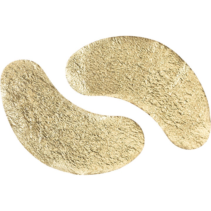 Starskin The Gold Mask Eye 5 g revitaliserende øyemaske i form av to gullfargede foil patches med teksturert overflate.