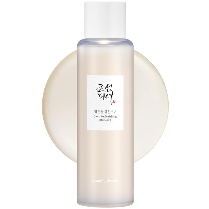 Beauty of Joseon Glow Replenishing Rice Milk 150 ml fuktighetsgivende essence i frostet flaske med hvit kork