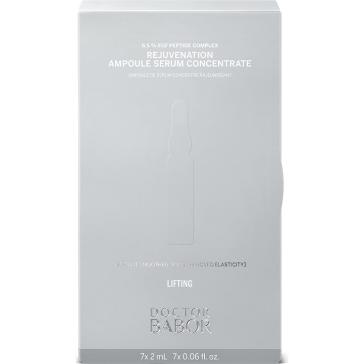 Babor DOC Rejuvenation Ampoule Serum Concentrates 14 ml i en sølvgrå eske som gir løft og elastisitet.