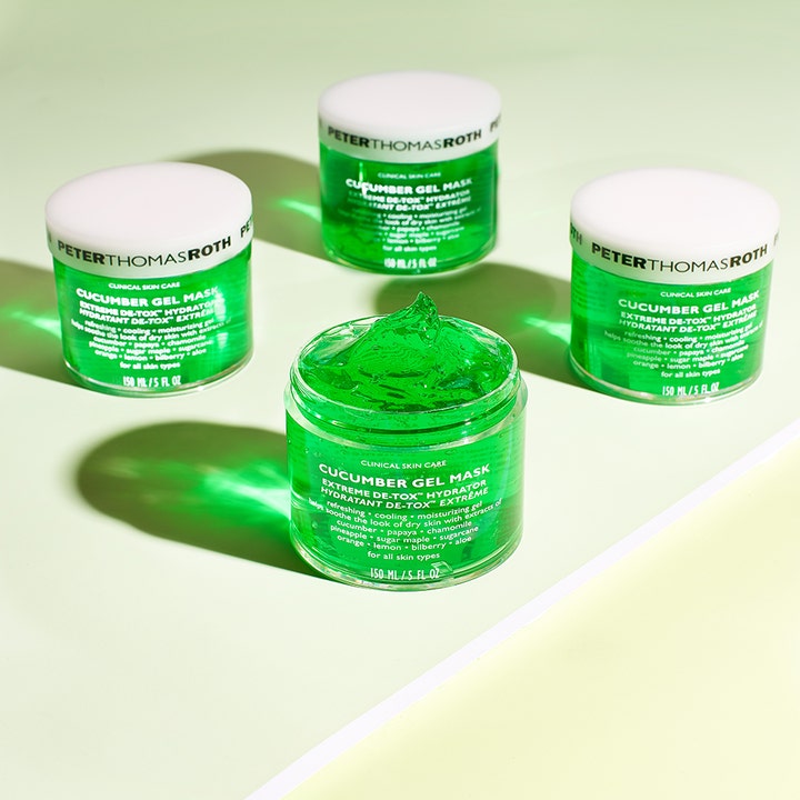 Peter Thomas Roth Cucumber De-Tox Gel Mask 150 ml beroligende ansiktsmaske med frisk grønn gelétekstur i krukker