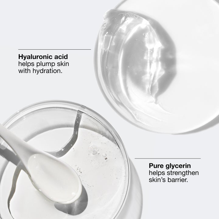 Clinique Dramatically Different SPF 50 75 ml fuktighetsgivende dagkrem viser tekstur av hyaluronsyre og styrkende glyserin