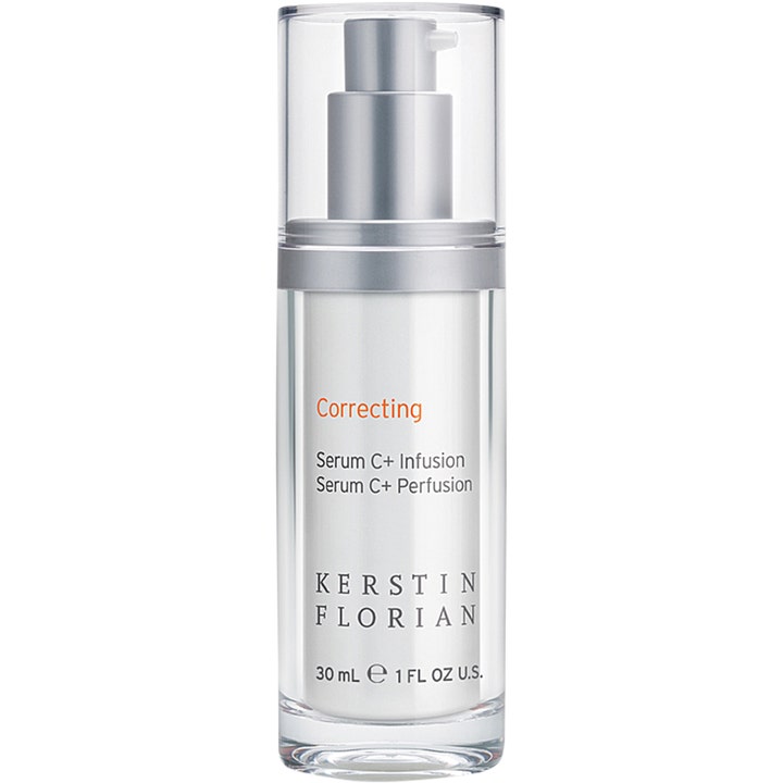 Kerstin Florian Correcting Serum C+ Infusion 30 ml glødgivende vitamin C serum i klar pumpeflaske med sølvdetaljer.