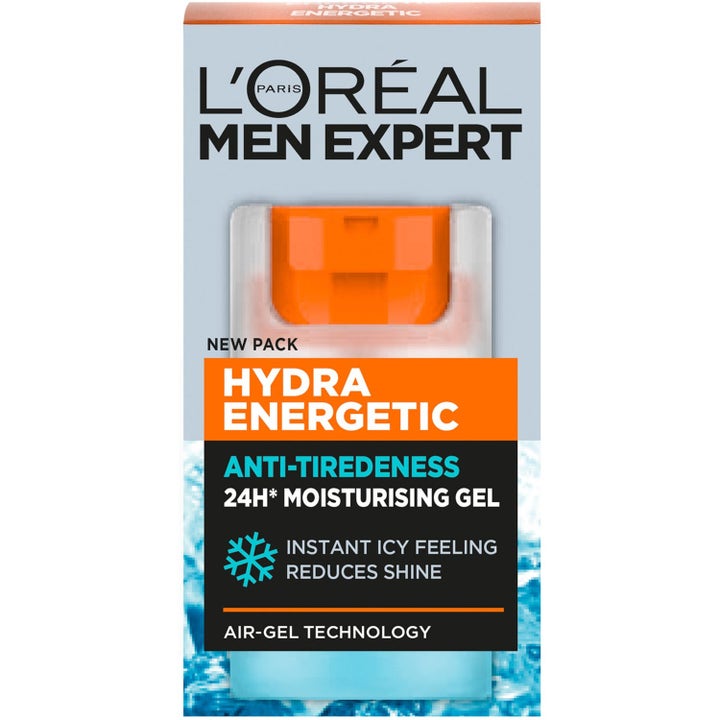 L'Oréal Paris Men Expert Hydra Energetic 100 ml fuktighetsgivende ansiktsgel i lyseblå eske med oransje detaljer
