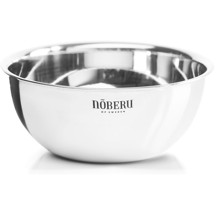 Nõberu of Sweden Shaving Bowl barberkopp i rustfritt stål med logo for perfekt barberskum