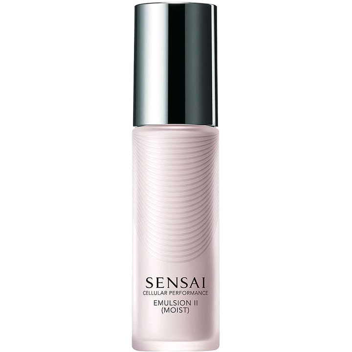 Sensai Cellular Performance Emulsion II 100ml fuktighetsgivende ansiktsemulsjon i lys rosa frostet flaske med sølvkork