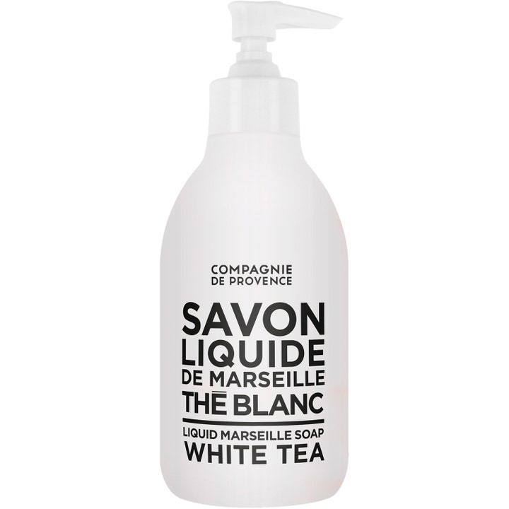 Compagnie de Provence Savon Liquide Marseille White Tea 500ml rensende såpe i hvit frostet flaske med pumpe