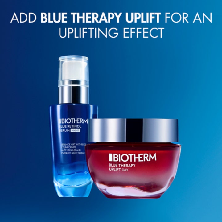 Biotherm Blue Retinol Serum Night 30 ml og Blue Therapy Uplift Day ansiktskrem for en løftende effekt