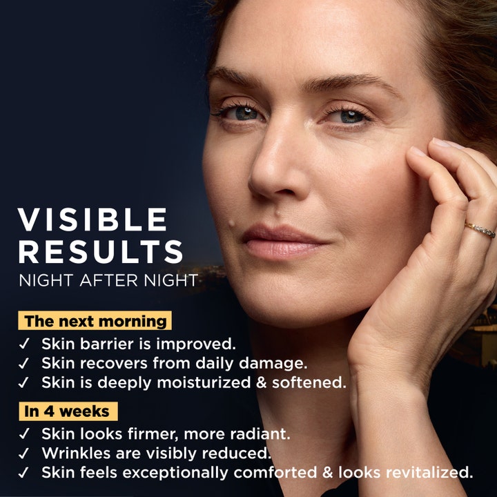 L'Oréal Paris Midnight Cream Age Perfect 50 ml nattkrem gir fastere hud og viser synlige resultater mot rynker.