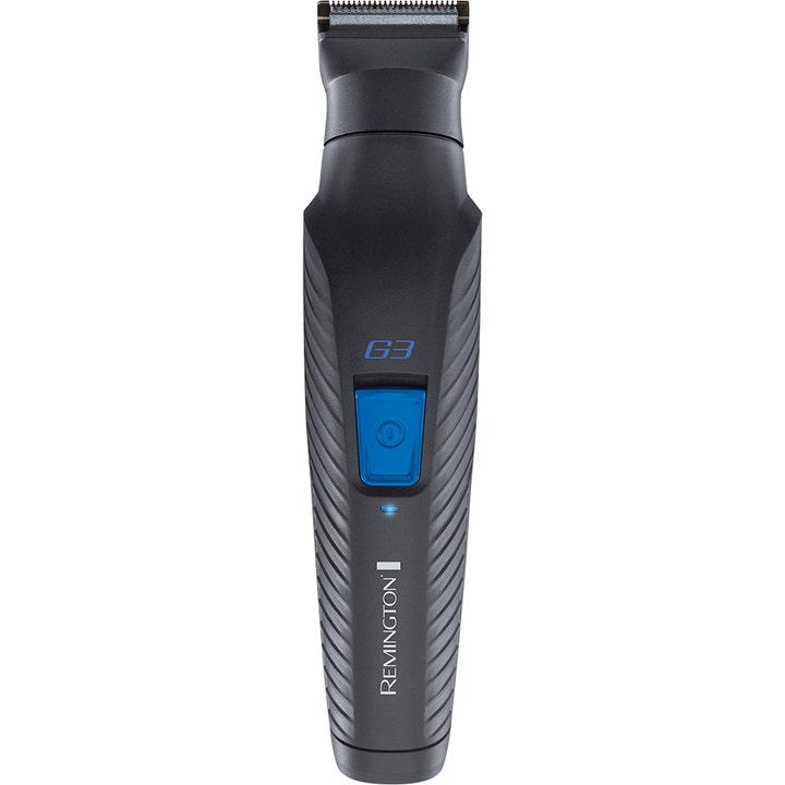 Remington G3 Graphite Series multigroomingsett for presis trimming i en matt svart finish med blå detaljer