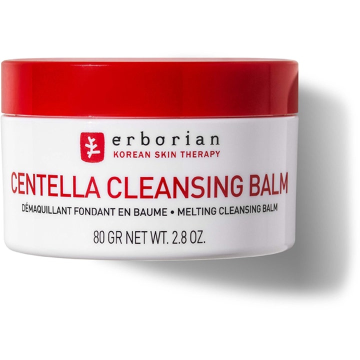 Erborian Centella Cleansing Balm 80 g beroligende rengjøringsbalsam i hvit krukke med rødt lokk