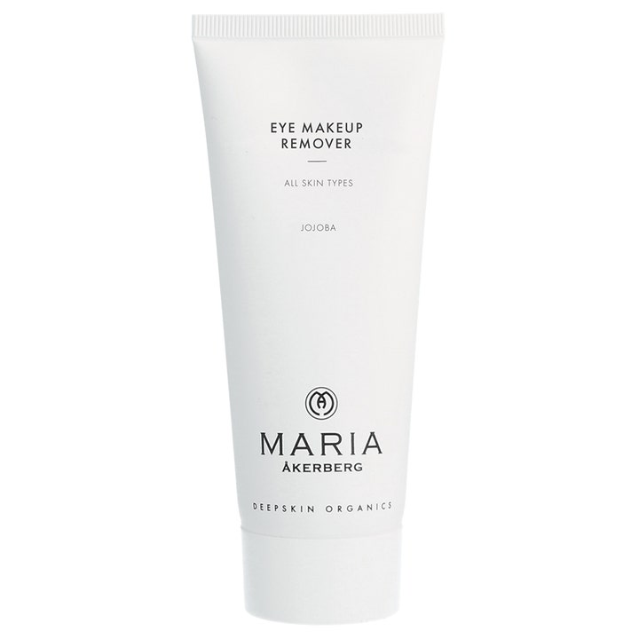 Maria Åkerberg Eye Makeup Remover 100 ml skånsom øyesminkefjerner med jojoba i en minimalistisk hvit tube