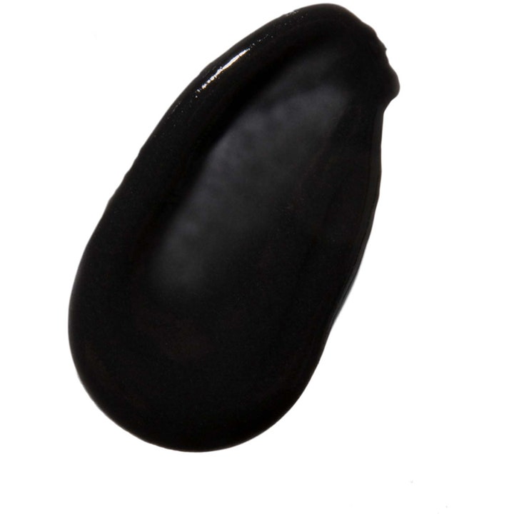 Erborian Black Scrub 50 ml ansiktsskrubb som eksfolierer huden vist med en fyldig svart teksturprøve