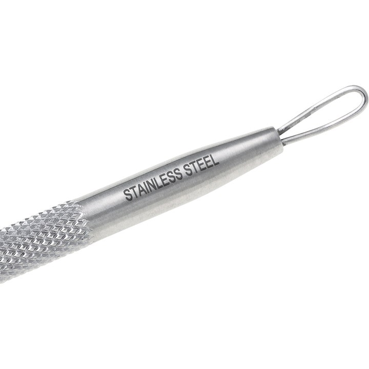 Tweezerman No Slip Skin Care Tool 1 stk hudpleieverktøy i rustfritt stål med teksturert grep og tynn løkke