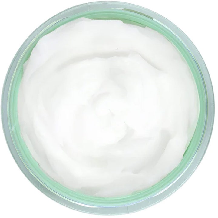 Barry M Fresh Face Skin Soothing Cleansing Balm 50 ml beroligende ansiktsrens viser hvit kremet tekstur i grønn krukke