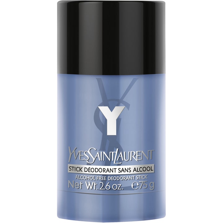 Yves Saint Laurent Y Deodorant Stick 75g gir langvarig friskhet i en lyseblå hylse med sort lokk.