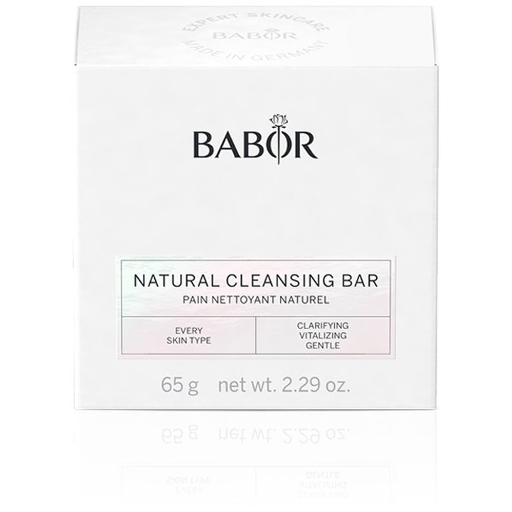 Babor Natural Cleansing Bar 65 g ansiktsrens i hvit eske som gir vitalisert og klarere hud for alle hudtyper
