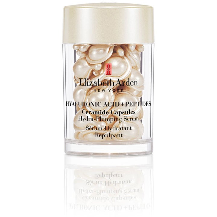 Elizabeth Arden Hyaluronic Acid + Peptides Ceramide Capsules fuktgivende serum med perlefargede kapsler og gulllokk