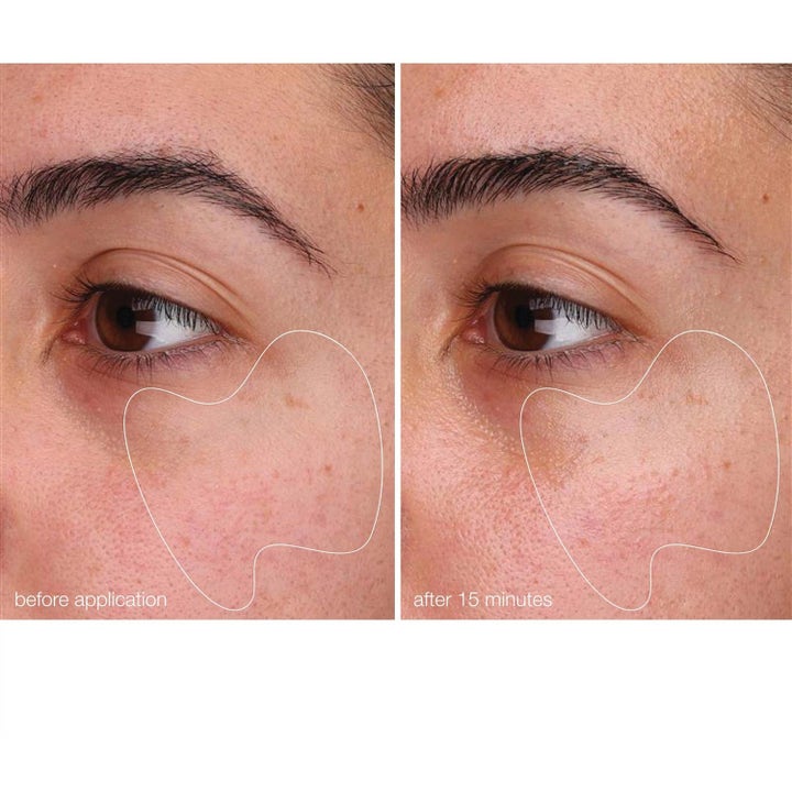 Dermalogica BioLumin-C Gel Moisturizer Duo før og etter bilder som viser glødende hud med C-vitamin.