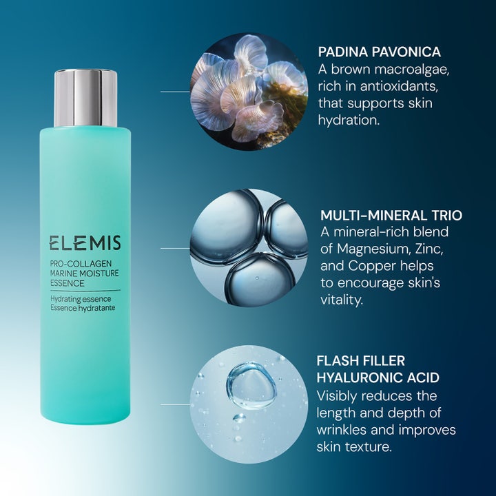 Elemis Pro-Collagen Marine Moisture Essence 100 ml fuktighetsgivende essence med Padina Pavonica og hyaluronsyre