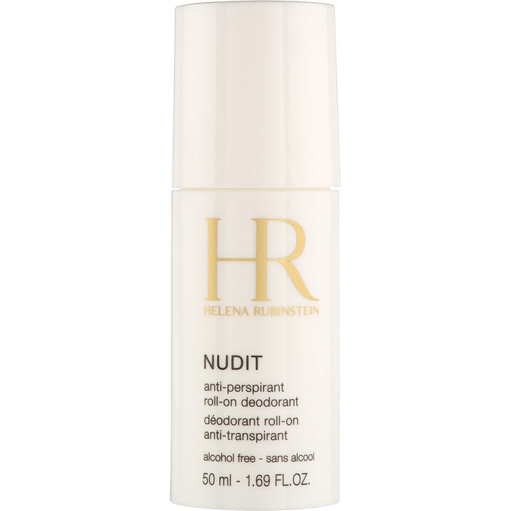 Helena Rubinstein Nudit 50 ml roll-on deodorant gir beskyttelse i en hvit sylinderformet beholder med gullskrift