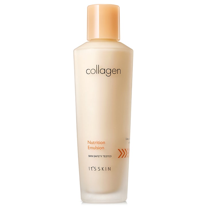 It'S SKIN Collagen Nutrition Emulsion 150ml næringsgivende ansiktsemulsjon i en frostet ferskenfarget flaske