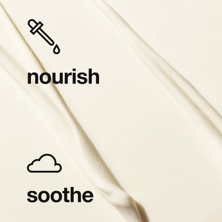 Clinique Deep Comfort Body Lotion 400 ml nærende kroppspleie med kremet hvit tekstur og ikoner for nourish og soothe