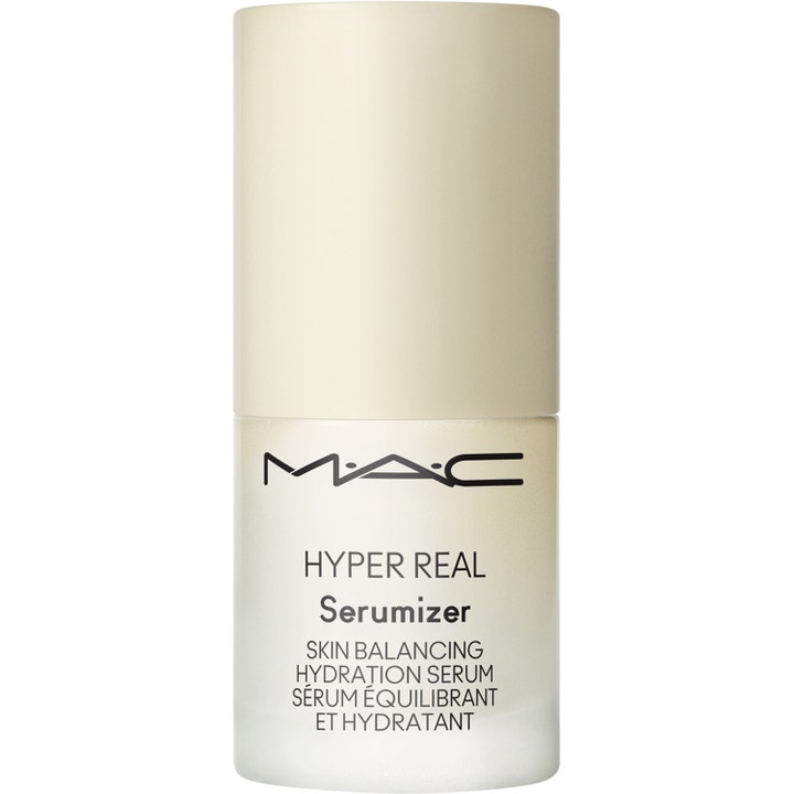 MAC Hyper Real Serumizer 30 ml fuktighetsgivende ansiktsserum i en hvit frostet flaske.