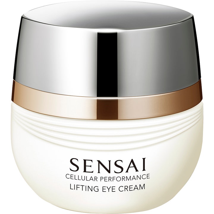 Sensai Cellular Performance Lifting Eye Cream 15 ml i hvit krukke med sølvlokk som gir løft til øynene