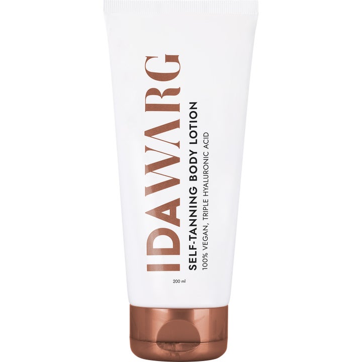 Ida Warg Self-Tanning Body Lotion 200 ml fuktighetsgivende selvbruning i hvit tube med bronsefarget kork