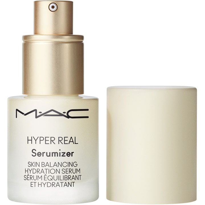 MAC Cosmetics Hyper Real Serumizer 15 ml ansiktsserum i frostet glassflaske med gullpumpe