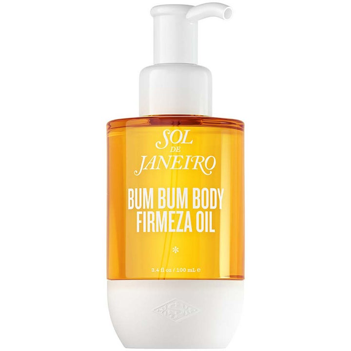 Sol de Janeiro Bum Bum Body Firmeza Oil 100 ml oppstrammende kroppsolje i gul flaske med hvit pumpe