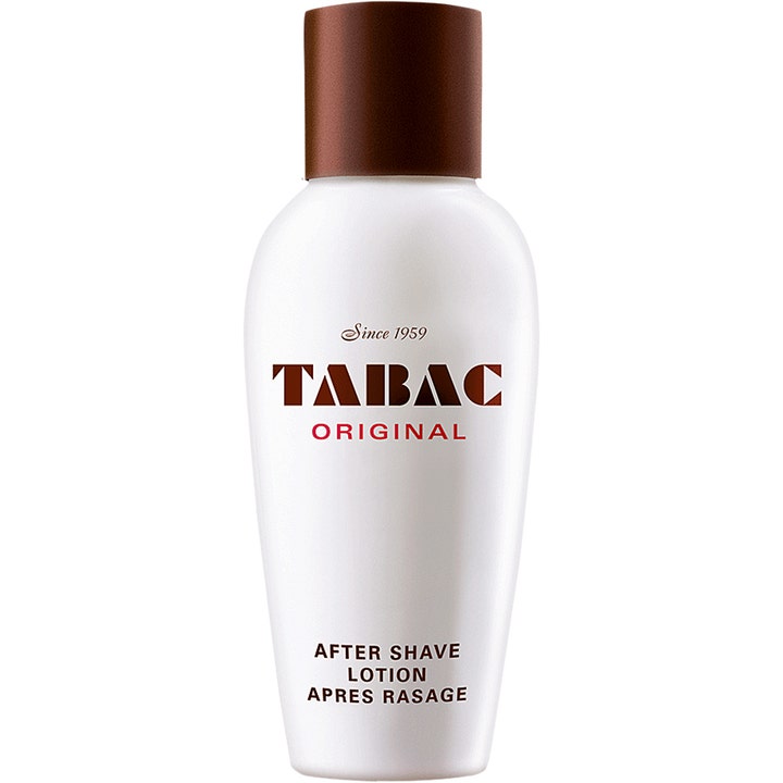 Tabac Original After Shave Lotion beroligende etterbarberingsvann i klassisk hvit glassflaske med brunt lokk