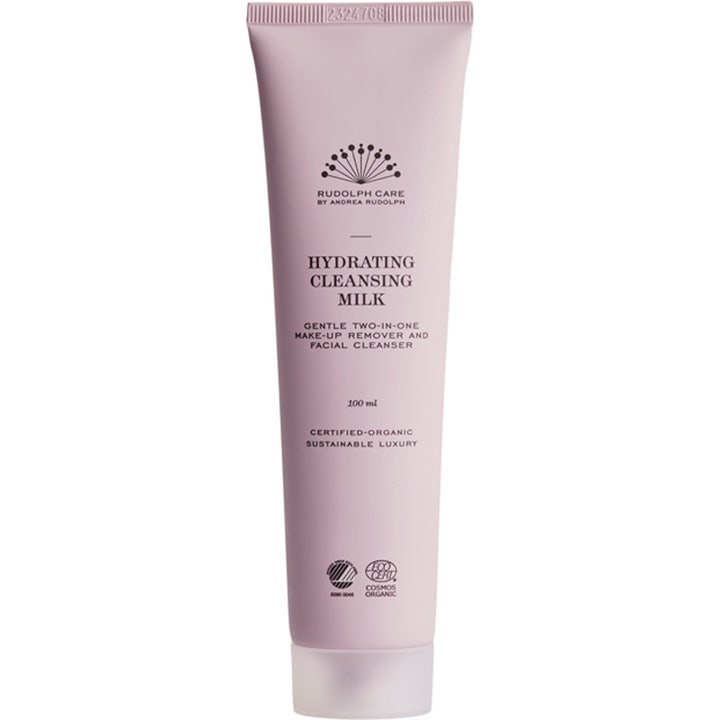 Rudolph Care Hydrating Cleansing Milk 100 ml fuktighetsgivende ansiktsrens i en dus rosa tube med hvit kork