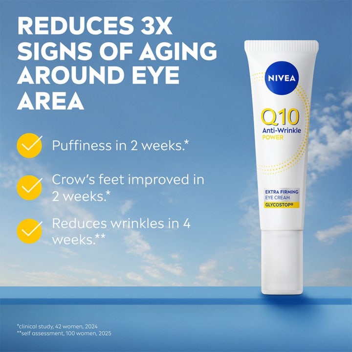 NIVEA Q10 Power Firming Eye Cream 15 ml øyekrem med Glycostop og Pure Q10 som motvirker rynker og gir fasthet