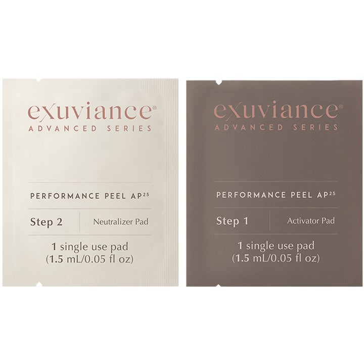 Exuviance Advanced Series Performance Peel AP25 2x1,5 ml kjemisk peeling som gir glød i brune og beige poser