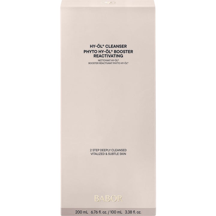 Babor HY-ÖL Phyto Reactivating Set 300 ml hudpleiesett i beige boks som gir en dyprens for vitalisert og myk hud.