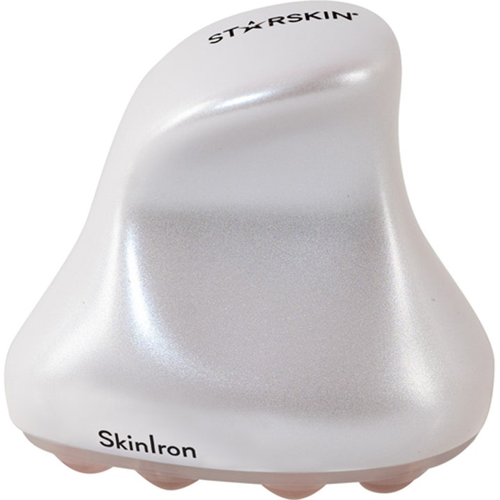 Starskin Skin Iron Face Rose Quartz 1 stk oppstrammende hudpleieverktøy i perlehvitt med rosa kvartsruller