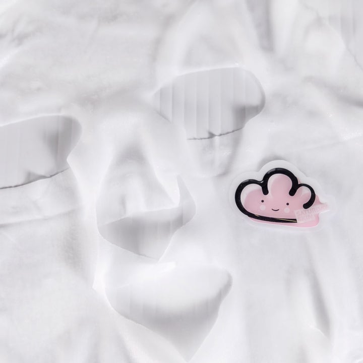 Saturday Skin Cotton Cloud Probiotic Power Sheetmask 25 ml fuktighetsgivende ansiktsmaske i hvit bomull med rosa sky
