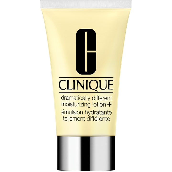 Clinique Dramatically Different Moisturizing Lotion+ fuktighetsgivende ansiktskrem i lysegul tube med sølvfarget kork