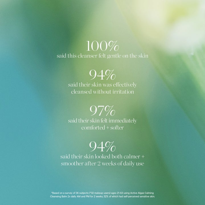 KORA Organics Active Algae Melting Cleansing Balm 30 g ansiktsrengjøring viser testresultater for skånsom og rolig hud.