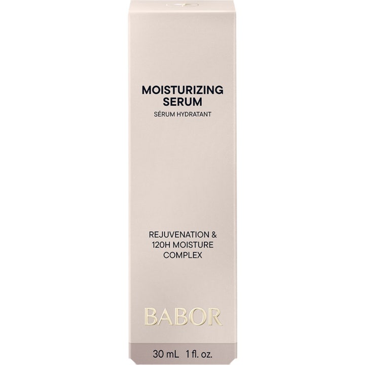 Babor Moisturizing Serum 30 ml fuktighetsgivende ansiktsserum i hvit eske merket for tørr og fuktfattig hud.