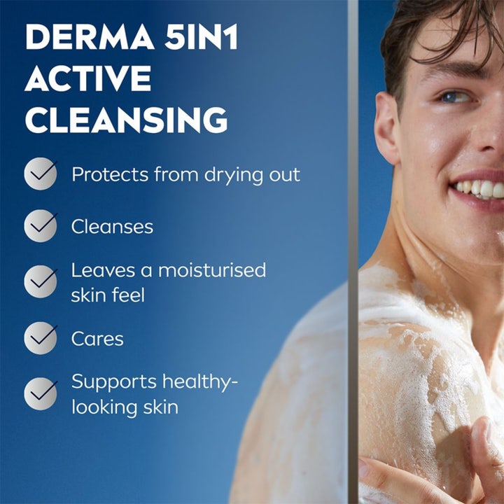 NIVEA MEN Shower Gel Sensitive 250 ml beroligende dusjsåpe med bambusekstrakt i hvit flaske med blå detaljer