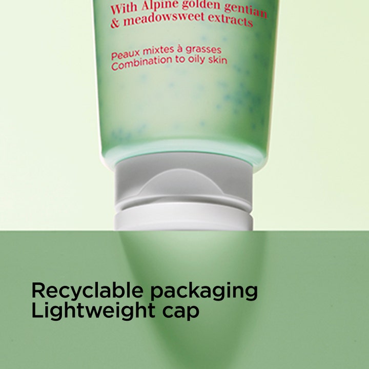 Clarins Purifying Gentle Foaming Cleanser 125 ml rengjøringsskum i grønn tube med hvit kork og resirkulerbar emballasje