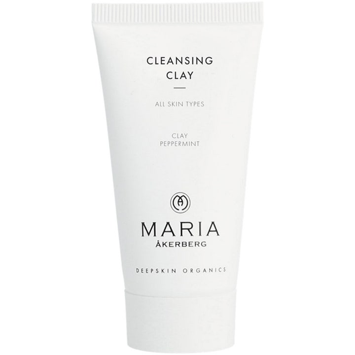 Maria Åkerberg Cleansing Clay dyprensende ansiktsmaske med leire og peppermynte i en hvit tube.