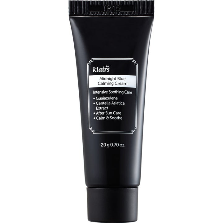 Klairs Midnight Blue Calming Cream 20 g beroligende ansiktskrem i svart tube med hvit tekst